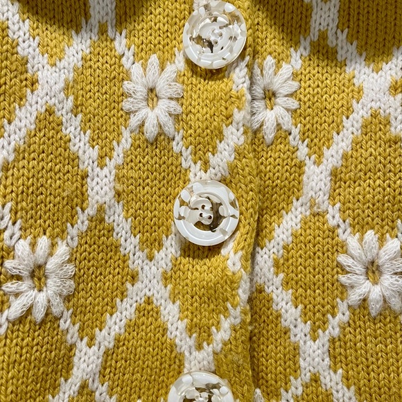 Moth Yellow and White Patterned Cardigan - Picture 2 of 5